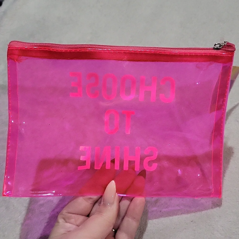Pink Transparent Cosmetic Pouch